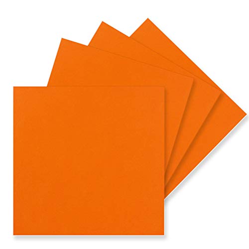 FarbenFroh by GUSTAV NEUSER 50 Einzel-Karten Quadratisch - 15 x 15 cm in Orange - 240 g/m² - blanko Bastel-Karten, Postkarten, Bastelkarton in Ton-Papier Qualität