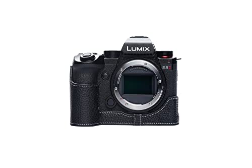 Demi-étui cuir véritable Panasonic S5 Mark II évite rayures noir - 2