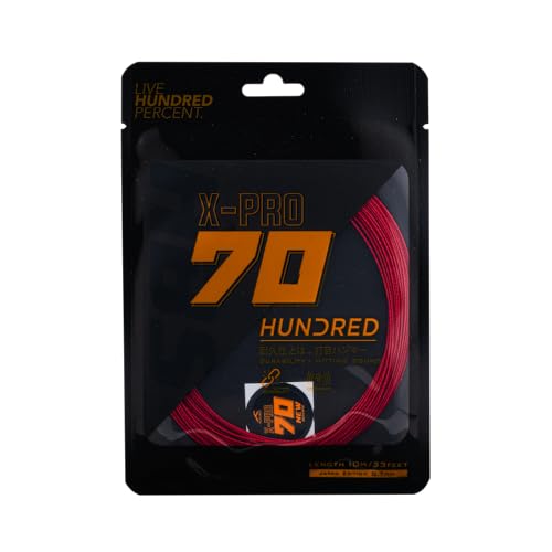 Image of HUNDRED 70 X Pro Badminton String | 0.70 mm Pro-Grade Power & Control | Superior Durability & Shock Absorption | Crisp Hitting Sound | Made in Japan Performance (Formula Red)