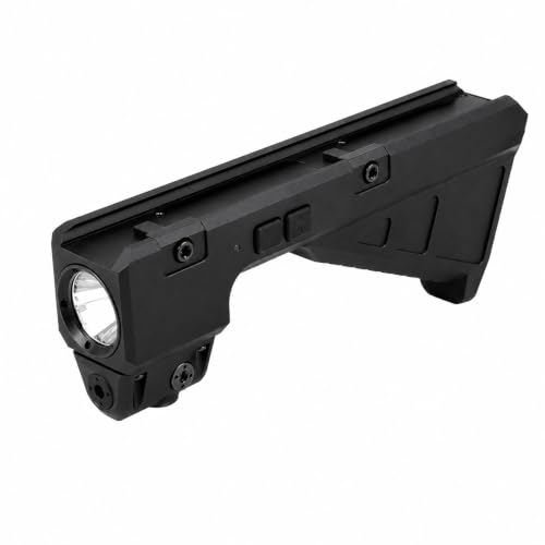 SKOVEX 3-in-1 Multifunction Tactical Angled Foregrip with Flashlight and Green Laser 2200 Lumen Picatinny Rail Mount Rechargeable (BK)