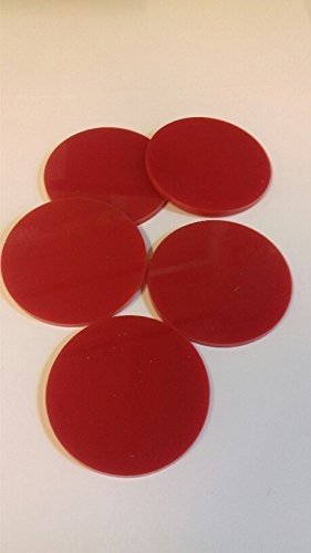 Laser Cut Red Acrylic Circles 25mm to 100cm Diameter Packs of 10 (100mm)
