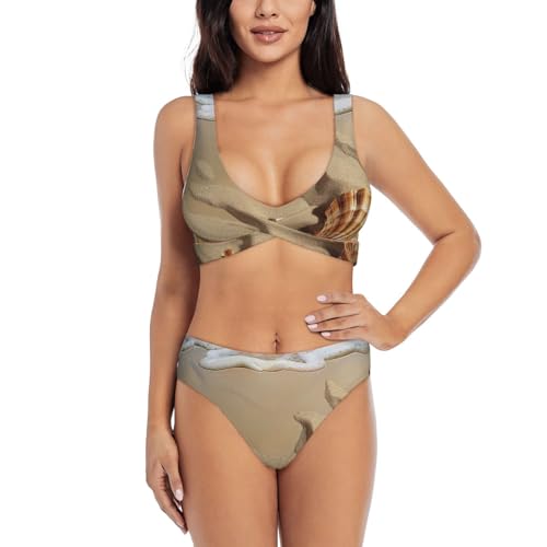 Maillot de bain deux pièces imprimé sable pour fêtes sur la plage
