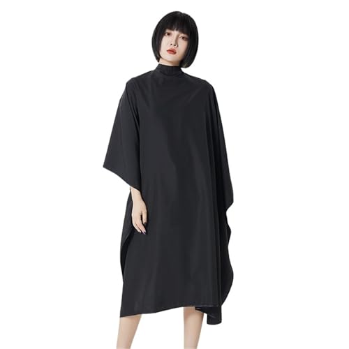 KJUUQBZL Peluquería Profesional Estilista Corte De Pelo Chal Peluquero Corte De Pelo Antiestático Antiadherente Botón Delantal Capa De Peluquero 88(Black)