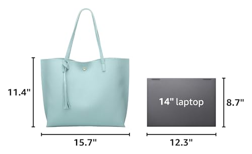 Image of Dreubea Women's Soft Faux Leather Tote Shoulder Bag from, Big Capacity Tassel Handbag