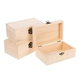 Garneck 3 Piezas Caja de Madera para Joyas Organizador Compacto de Madera Maciza para Collares Anillos y Recuerdos Diseño Vintage Rústico para Dormitorio y Tocador Solución Elegante y