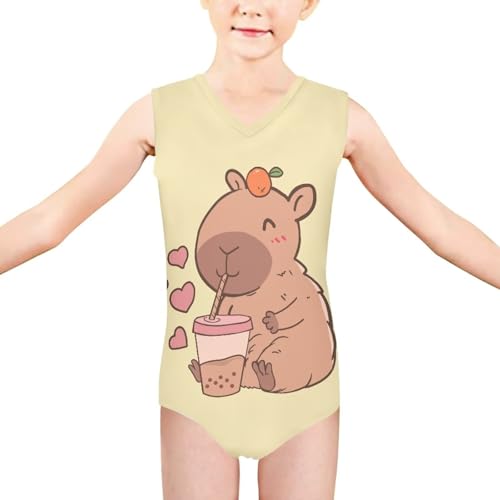 Image of Biyejit Girls Leotards Dance Sport Wear Gymnastics One-Piece Swimwear for Kids 3-14 Years