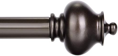 SZXIMU Curtain Pole for Windows,Curtain Rod for Eyelet Curtains 183 to 366 cm,Metal Drapery Rod with Gourd Finials,Brown