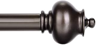 SZXIMU Curtain Pole for Windows,Curtain Rod for Eyelet Curtains 183 to 366 cm,Metal Drapery Rod with Gourd Finials,Brown