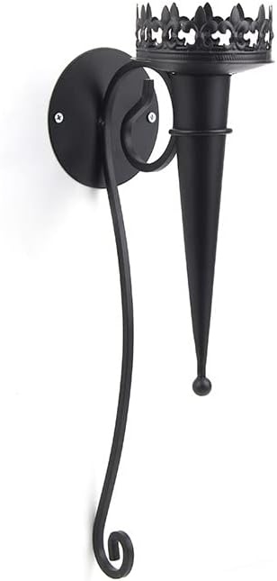 Candle Sconces Wall Decor, Set 2 Wall Hanging Wrought Iron Candle Holder, Wrought Iron Candle Holder Geometric Round Paint,Wall Decoration Art Decoration