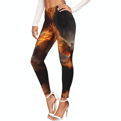 Leggings de compresión suave Phoenix Print mallas deportivas antizofaduras de gimnasio