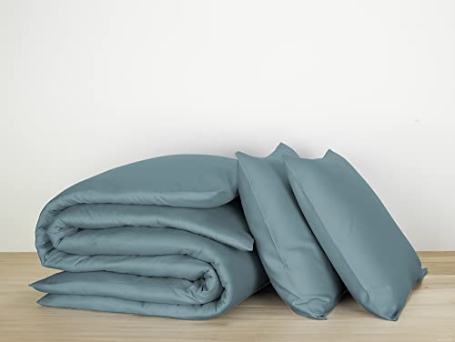 De Witte Lietaer Olivia XL Plain Satin Double Duvet Cover 260 x 240 cm + 2 Pillowcases, Arctic, Plein XL - Image 3
