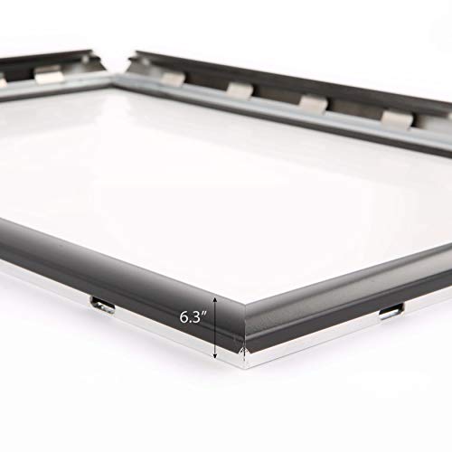 Weatherproof Frame 22 X 28 Inch Poster Size, 1" Aluminum Profile, Black And Silver Color, Mitred Corner (Black) #TOP3