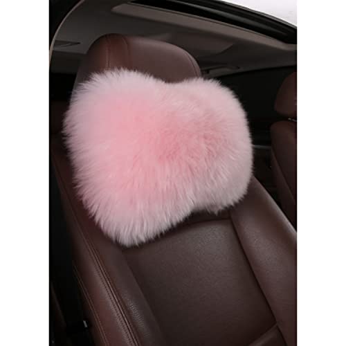 SPANICE Car Headrest Pillow Interior Head Neck Cushion Auto Protector Neck Rest Pillows Car Decor Accessories (Pink)