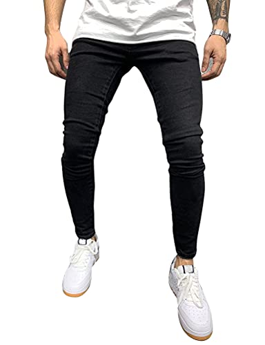 IDEALSANXUN Mens Ripped Biker Jeans Stretch Skinny Jeans Denim Pants