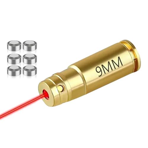 Red Dot 9mm 9 mm Laser Bore Sighter Boresight Hunting Tool 9 mm Cartridge Bore Sight Red Laser boresighter (Red Dot 9mm Laser Bore Sighter)