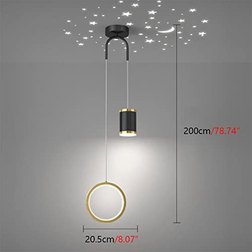 Lampe suspendue avec projection d'étoiles et éclairage LED moderne - 7