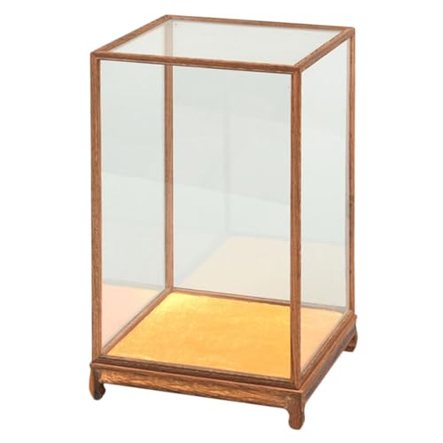 ABOOFAN Caja Talla De Madera Cubierta De Vidrio Puertas Vitrina Soportes Para Cestas Vitrina Exhibidor Percha Para Relojes Revelar Soporte Para Figuras Divisor De Casa Contenedor Náutico