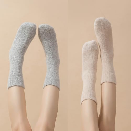 Image of SISOSOCK Fuzzy Cozy Warm Socks for Women-Winter Home Thick Wool Soft Sleeping Socks-Perfect Gifts for Women
