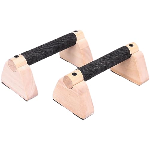 Soporte para flexiones – Equipo de fuerza de agarre de madera, resistente juego de barras de entrenamiento calistenics, herramienta para desarrollar la musculatura superior del cuerpo, soporte estable