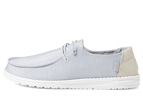 Image of HEYDUDE Women's Wendy Glitter Smoke Quartz Size 5 | Women's Shoes | Women's Slip On Shoes | Comfortable & Light-Weight