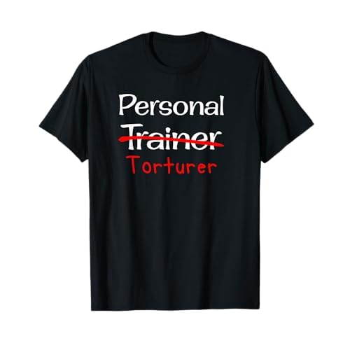 Workout & Gym Wear Camiseta de gimnasio divertida de Torturer Personal Trainer Camiseta Hombre S Black
