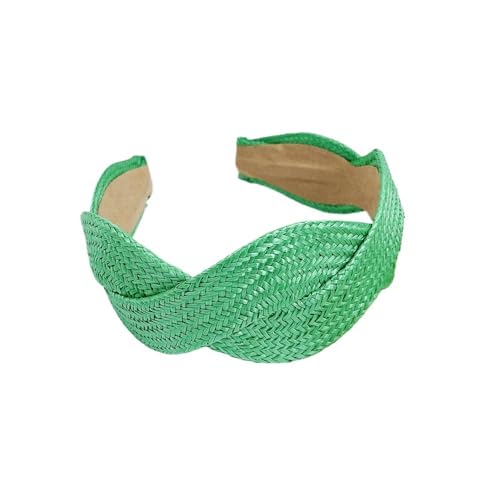 Elastici per capelli intrecciati in Europa e negli Stati Uniti, in tinta unita, alla moda, accessori per capelli da donna (verde)