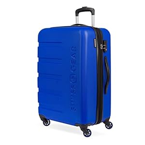 SwissGear 7366 Hardside Expandable Luggage with Spinner Wheels, Cobalt, Checked-Medium 23-Inch