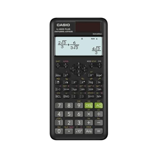 Casio FX-85ES PLUS-2 Wissenschaftlicher Taschenrechner, 252 Funktionen, 11 x 77 x 162 mm, schwarz