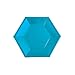 BLUE METALLIC HEX DESS PLATE - Party Supplies - 24 Pieces