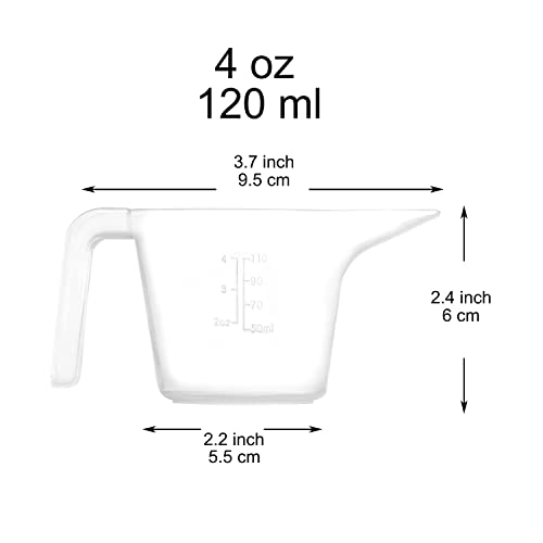 Set de 4 Vasos Medidores Plásticos Transparentes 0.5 taza miniatura 2