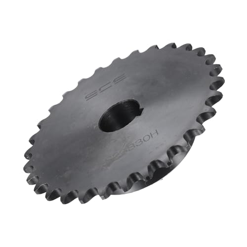 Image of uxcell #35 Chain Roller Sprocket B Type, 3 /4 inch Bore 30 Tooth Single Strand Chain Sprocket, Carbon Steel, Keyway with Set Screws