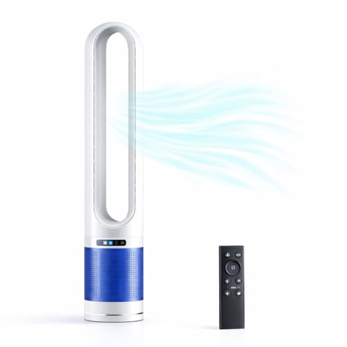 Zoolati 41' Bladeless Tower Fan with Air Filter, 80° Oscillating Standing Fan with Remote Control,...