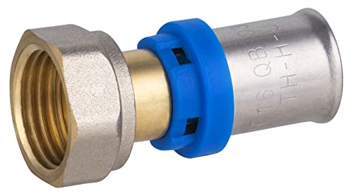 Raccordo dritto femmina Ø16 con dado girevole 1/2' multistrato a pressare | Connessione resistente e durevole | Ideale per impianti idraulici | Facile installazione | QUICK PLOMBERIE
