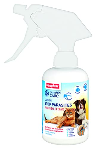 Beaphar Dimethicare Spray Antiparasitario Perros y Gatos, Anti Pulgas, Garrapatas, Piojos, Flebotomo, Mosquitos, Acción Inmediata, Sin Insecticidas ni Pesticidas, Nutre y Protege el Pelaje, 250ml