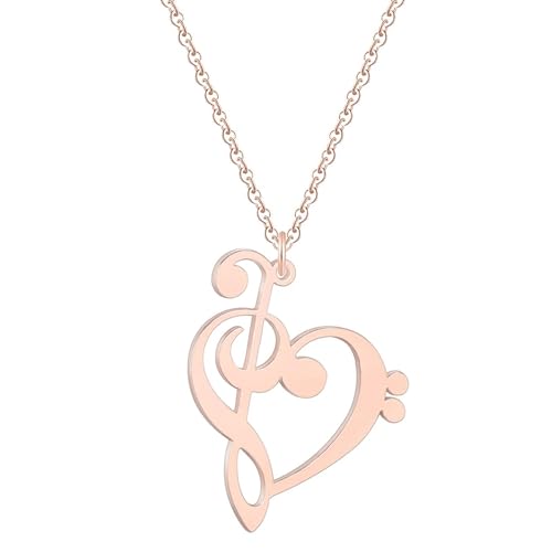 Collier pendentif clé de sol et clé de fa en argent pour passionnés de musique