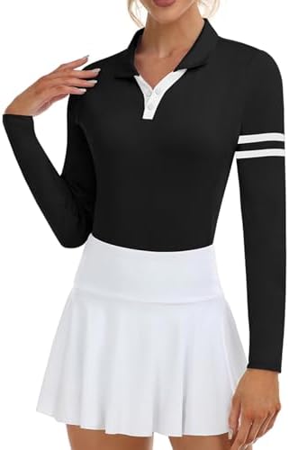 Soneven Womens Golf Shirts Moisture Wicking V Neck Long Sleeve Po...