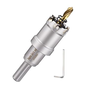 DTGN Tungsten Carbide Hole Saw 1-1/32" 26mm Hole Cutter for Metal Silver | Cutting Tool Good for Thick Stainless Steel Sheet Iron Alloy