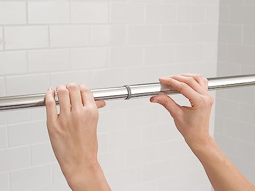 Image of Moen Chrome 44-72-Inch Adjustable Tension Mounted Straight Shower Curtain Rod for Bathroom, No Drilling Needed, TR1000CH
