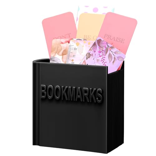 Honeydak 3D Printed Book Shaped Bookmark Holder Book Lover Gift Bookish Accessory Office Desk Supplies Funny Bookmark Accessories End of Year Gift for Teacher(Black)