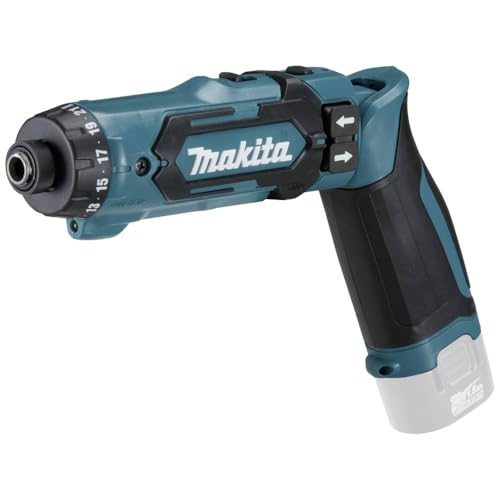 Makita DF012DZ DF012DZ - Atornillador inalámbrico (7,2 V, sin batería, par máximo 8,0 Nm, transmisión de 2 velocidades, ajuste de par 21)