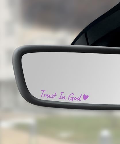 SCUARI 4PCS Car Stickers Cars Decals Car Accessories Trust in God Rearview Mirror Sticker Auto Stickers and Decals Auto Decals for Women Trust in God Mirror Decoration Fits Most Vehicles (Purple)