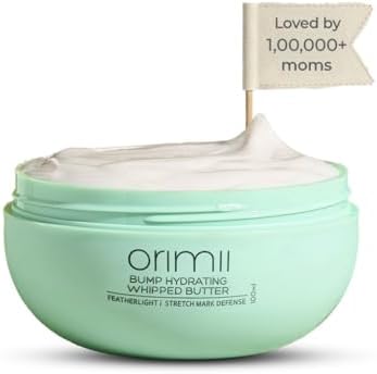 Orimii Bump Hydrating Stretch Marks Removal Body Butter For Women | Whipped Body Cream For Pregnancy | Enriched With Cocoa & Shea Butter | Lightweight, Non Sticky, Breastfeeding Safe (100gm)