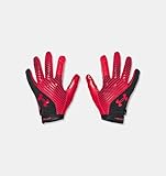 Under Armour 1376475-600-MD Men's UA Blur Football Gloves RED MD