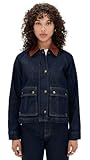 Madewell Women's Denim Trapeze Jacket, Rinse Wash, Blue, L