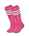 ENBAOHUI 5 Packs Toddler Soccer Socks Kids Tube Girls Boys Knee High Socks Black/Pink/Rose/White/Purple 4-7T