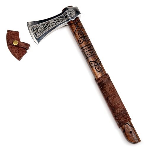 Norse Tradesman Viking Hand-Engraved Axe – EN45 High Carbon Steel,