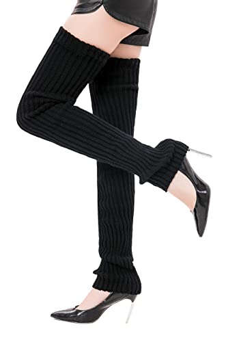 Leotruny Women's Winter Thick Knit Extra Long Thigh High Leg Warmers3