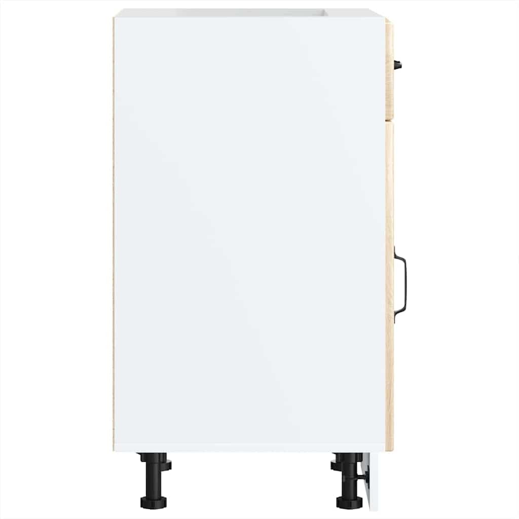 vidaXL Mueble Bajo De Cocina Lucca Roble Sonoma, Mueble Bajo De Fregadero Con Cajón