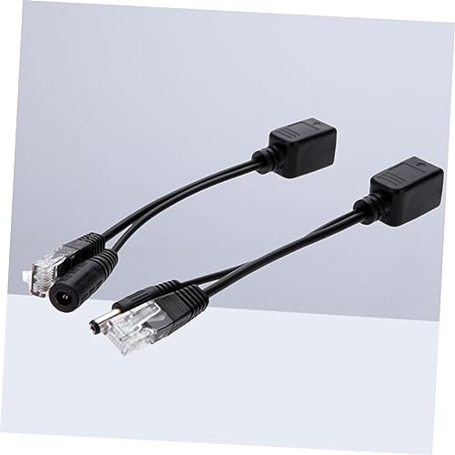 2pcs Poe Injector Wire Splitter Full Cable Adapter para Cámaras IP y Dispositivos Inalámbricos Negro miniatura 5