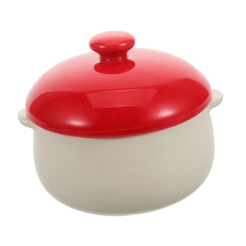 ULTECHNOVO Tazón De Desayuno De Cerámica Tazones De Postre Taza De Huevo Humeante Tazas De Flan De Huevo Cena Titular De La Merienda Tazón De Helado Vajilla De Cocina Cerámica Rojo
